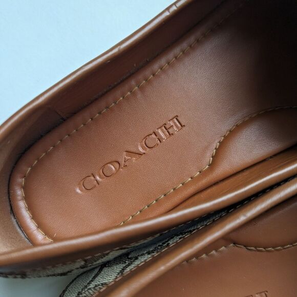 Coach Lock Up Driver Slip On Khaki Saddle Brown Loafers 8 - Picture 9 of 16